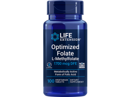 Life Extension Optimized Folate (L-Methylfolate) 1700 mcg DFE, 100 vegetarian tablets